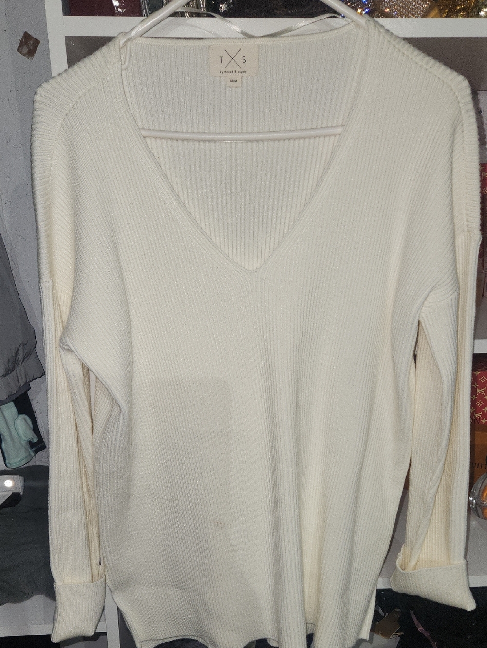 thread and supply long sleeve ribbed medium
